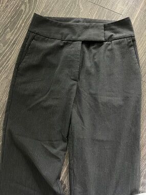Djerf Avenue Black Trousers with White Pinstripes